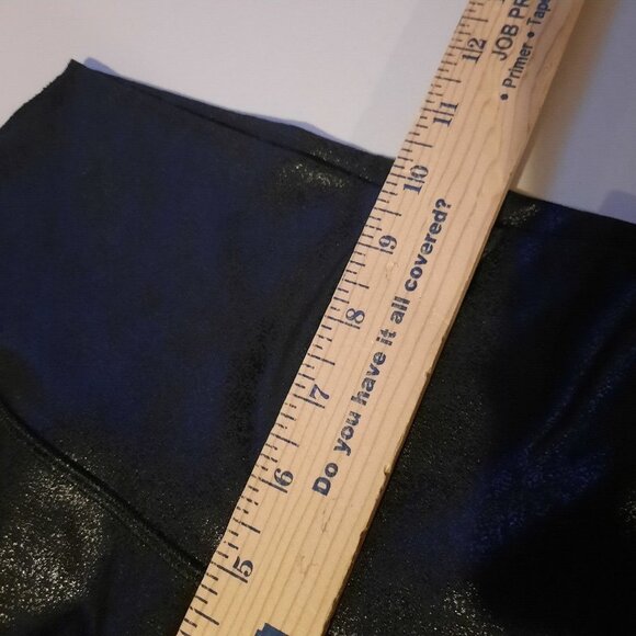 Glyder‎ High Rise Gloss Leggings Size Small Black Shiny Faux Leather Like 28" - Picture 8 of 10